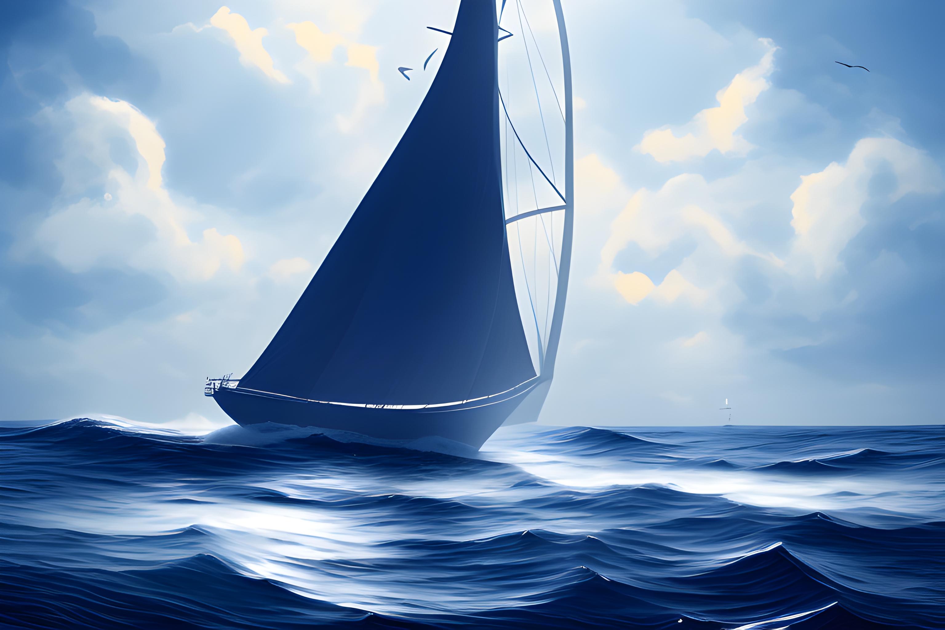 A sailboat on a beautiful sea | Wallpapers.ai